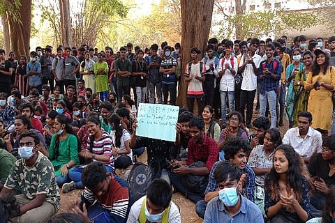 Visuals from the Protest at Madras Christian College