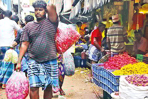 A scene at Koyambedu wholesale market