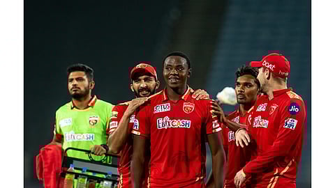 Kagiso Rabada celebrates after taking the wicket against Lucknow Super Giants (Image: IPL Twitter)