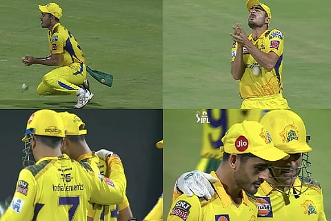 MS Dhoni was seen consoling Mukesh Choudhary during CSK vs RCB match