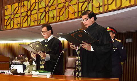 Raja Pervaiz Ashraf swearing-in as the Speaker.