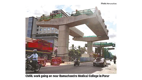 Metro phase 2 construction on elevated line from Poonamallee to Porur gathers momentum