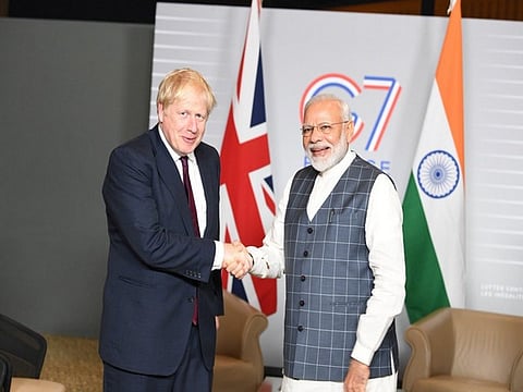 UK PM Boris Johnson and PM Modi