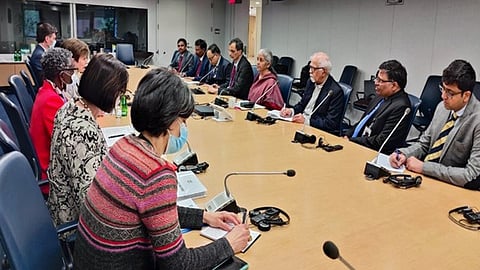 Union Minister of Finance Nirmala Sitharaman met Kristalina Georgieva, International Monetary Fund Managing Director (Photo Credit: Twitter)