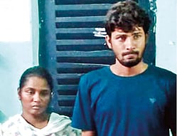 Police picked up Anandaraj, 23 and Mahalakshmi, 24, wife of Sudalairaj, both hailing from Tenkasi district.