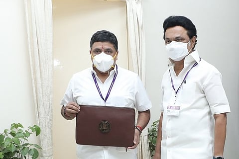 Chief Minister MK Stalin and Finance Minister PTR Palanivel Thiaga Rajan