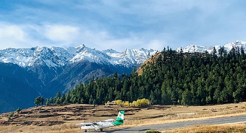 Tara Air's DHC-6 Twin Otter, tail number 9N-AET, in Simikot