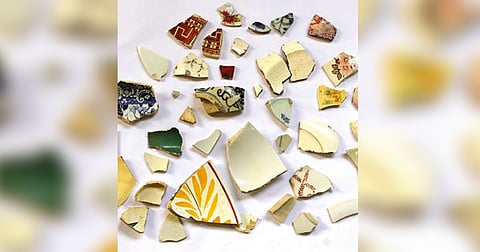 Five Thirupullani students find Chinese ceramic sherds