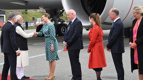 Modi with Frederiksen in Copenhagen.