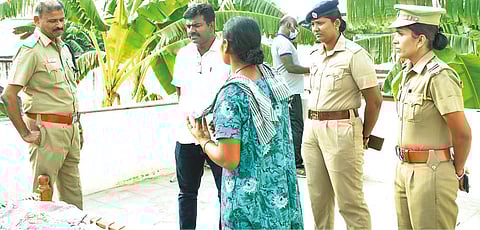 Police officials inquiring in connection with the kidnap for ransom case in Namakkal on Sunday
