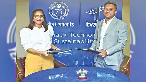 Rupa Gurunath and  Vidyashankar C after signing MOU