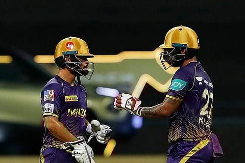 50-run partnership comes up between Nitish Rana and Rinku Singh