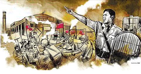 As the Reserve Inspector and I got down from my car, the pitch, volume and speed of slogan-shouting mounted up.