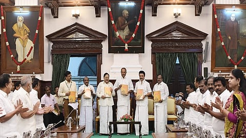 The copies of the books were handed over to leaders of alliance and opposition parties
