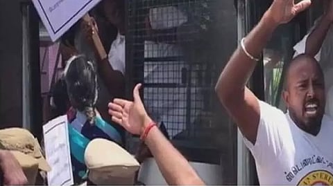 Anti-Sterlite protestors taken in police van