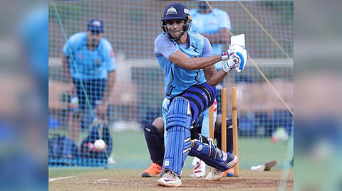 Gujarat Titans? Shubman Gill bats in the nets on the eve of the match against Chennai Super Kings