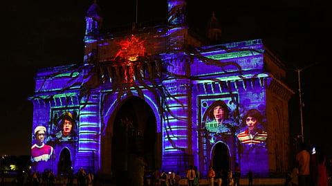 Gateway of India lit up with Stranger Things 4 theme