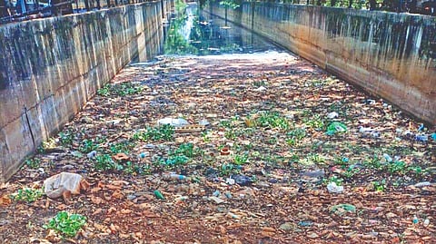 The polluted canal in Korattur