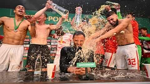 Leipzig players celebrating