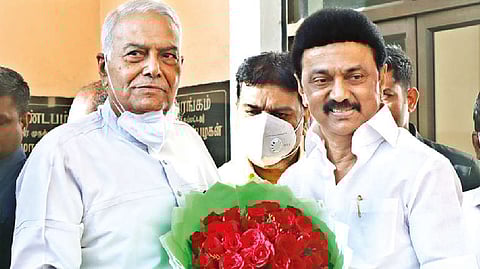 Sinha with CM Stalin in Chennai on Thursday