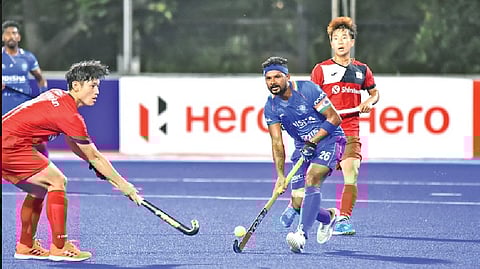 Action during India-South Korea match in Asia Cup hockey