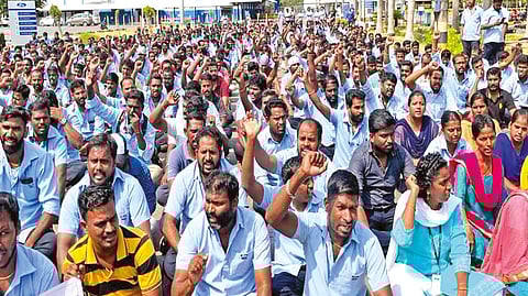 Over 2,000 workers have been protesting at the Ford plant in Maraimalainagar.
