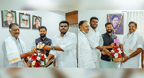 Annamalai and BJP supremo CT Ravi visited residence of EPS & OPS