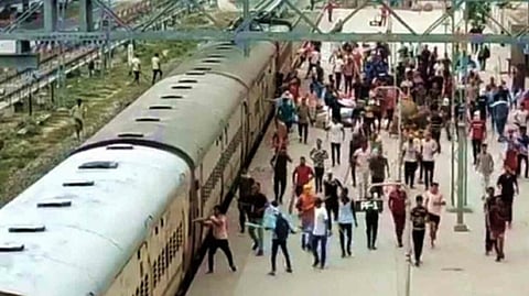 A visual from the Ballia railway station on Friday morning.
