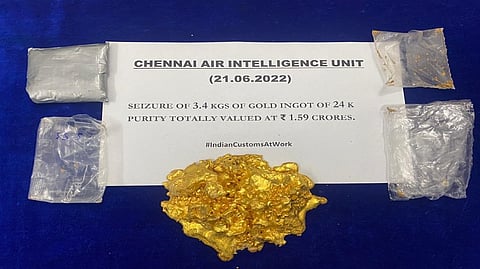Gold worth 3.4 kg seized from woman at Chennai airport