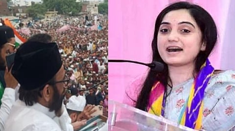 IMC chief Maulana Tauqir Raza Khan (right) and Nupur Sharma