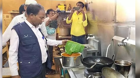 Arani food safety officer inspecting a hotel