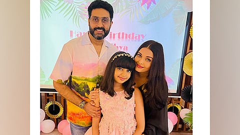 Abhishek Bachchan, Aishwarya Rai  Bachchan with their daughter Aaradhya
