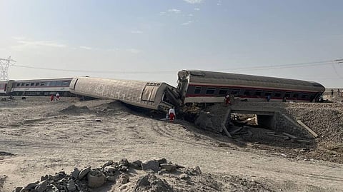 Passenger train derailed near the desert city of Tabas