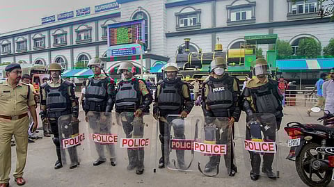 Police Force deployed in Vijayawada