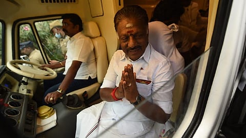 O Panneerselvam upon arriving at the venue