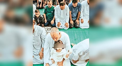 Photo was clicked during Eid prayers in 2019 at the Al-Tawheed Mosque