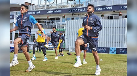 India players go through the paces at the Ground