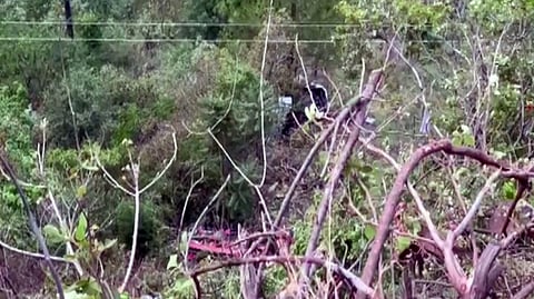Tourist bus carrying pilgrims fell into gorge in Uttarkashi on Sunday