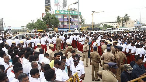 Scenes outside the venue