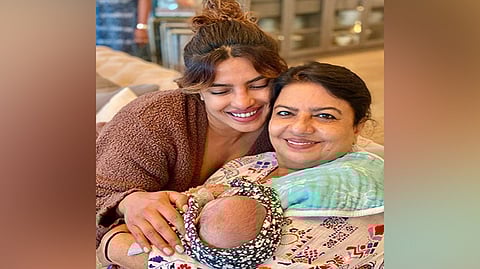 Priyanka Chopra with her daughter and mother