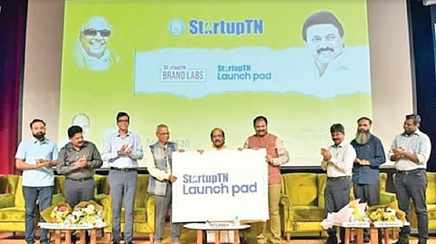 MSMEs Minister TM Anbarasan launching StartupTN Brand Labs and StartupTN Launchpad in Chennai on Tuesday.