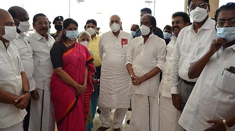 UPA's presidential candidate Yashwant Sinha with DMK leaders