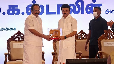 CM Stalin with Thangam Thennrasu