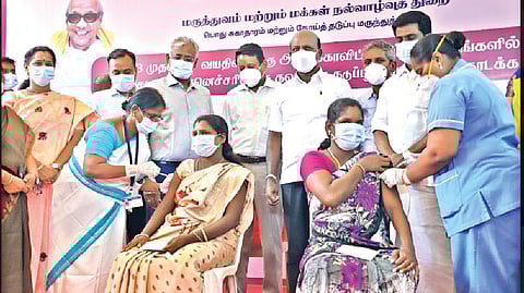 State Health Minister Ma Subramanian inaugurated the free booster dose camp of Friday