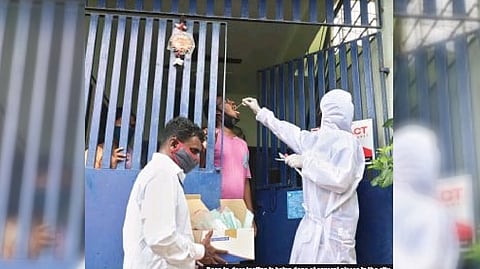 Door-to-door testing is being done at several places in the city