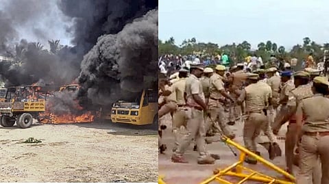 While agitators flung stones at policemen and women, several uniformed personnel picked up such stones and threw them back at the mobs.