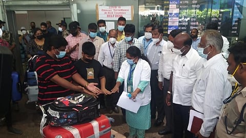Ma Subramanian in Chennai airport for monkeypox testing