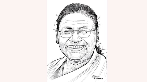 Illustration of Draupadi Murmu