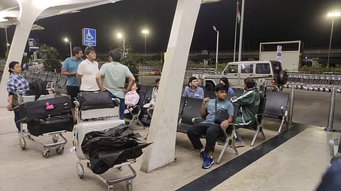 Pakistan team waiting at Chennai airport on Thursday night