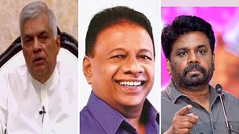 Ranil Wickremesinghe, SLPP's Dullas Alahaperuma and NPP leader Anura Kumara Dissanayake.